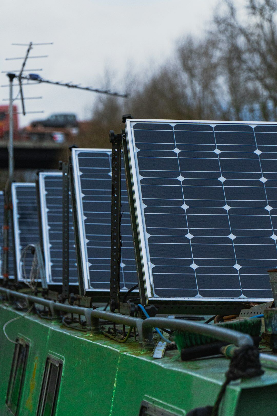 solar panels on roof