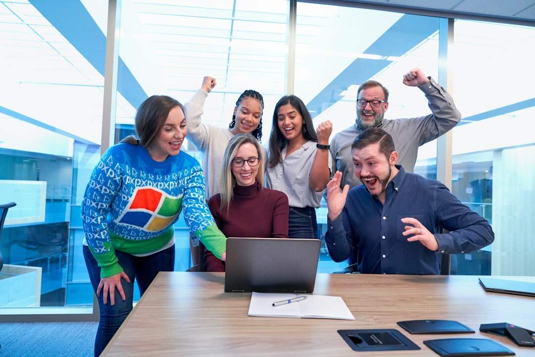 diverse group of workers in office