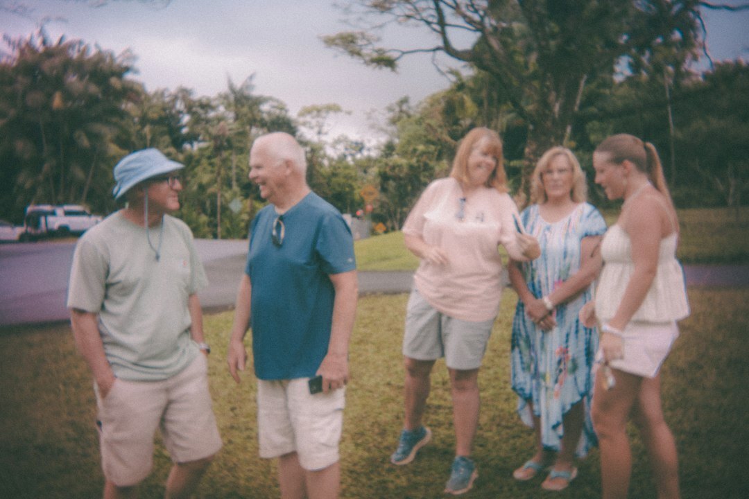 family with grandparents outdoors